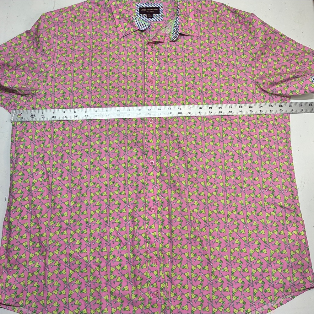 Johnston & Murphy Button Down Shirt, Short Sleeve, Margarita Pattern, Size XXL - Picture 9 of 10